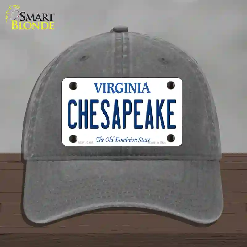 Chesapeake Virginia Novelty License Plate Hat Unconstructed Cotton / Charcoal