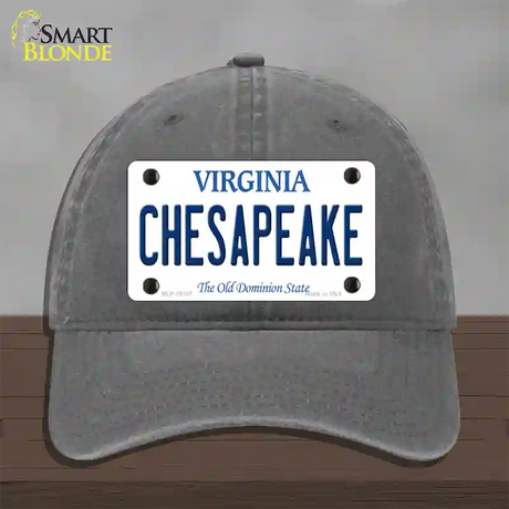 Chesapeake Virginia Novelty License Plate Hat Unconstructed Cotton / Charcoal