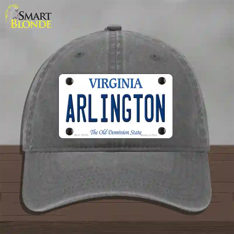 Arlington Virginia Novelty License Plate Hat Unconstructed Cotton / Charcoal