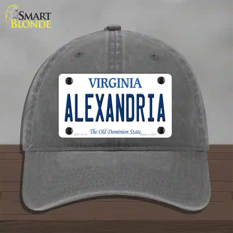 Alexandria Virginia Novelty License Plate Hat Unconstructed Cotton / Charcoal