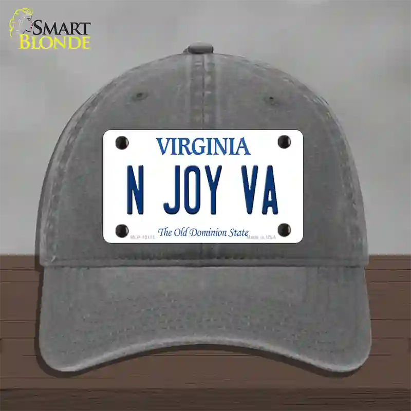 N Joy VA Virginia Novelty License Plate Hat Unconstructed Cotton / Charcoal