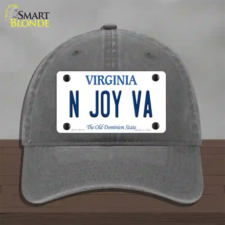 N Joy VA Virginia Novelty License Plate Hat Unconstructed Cotton / Charcoal