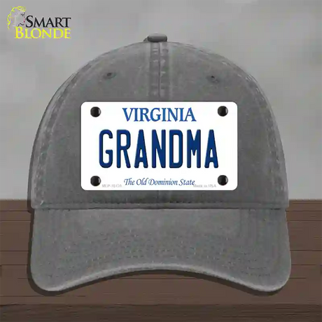 Grandma Virginia Novelty License Plate Hat Unconstructed Cotton / Charcoal