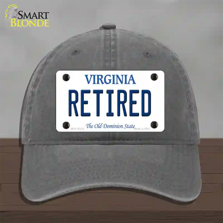 Retired Virginia Novelty License Plate Hat Unconstructed Cotton / Charcoal