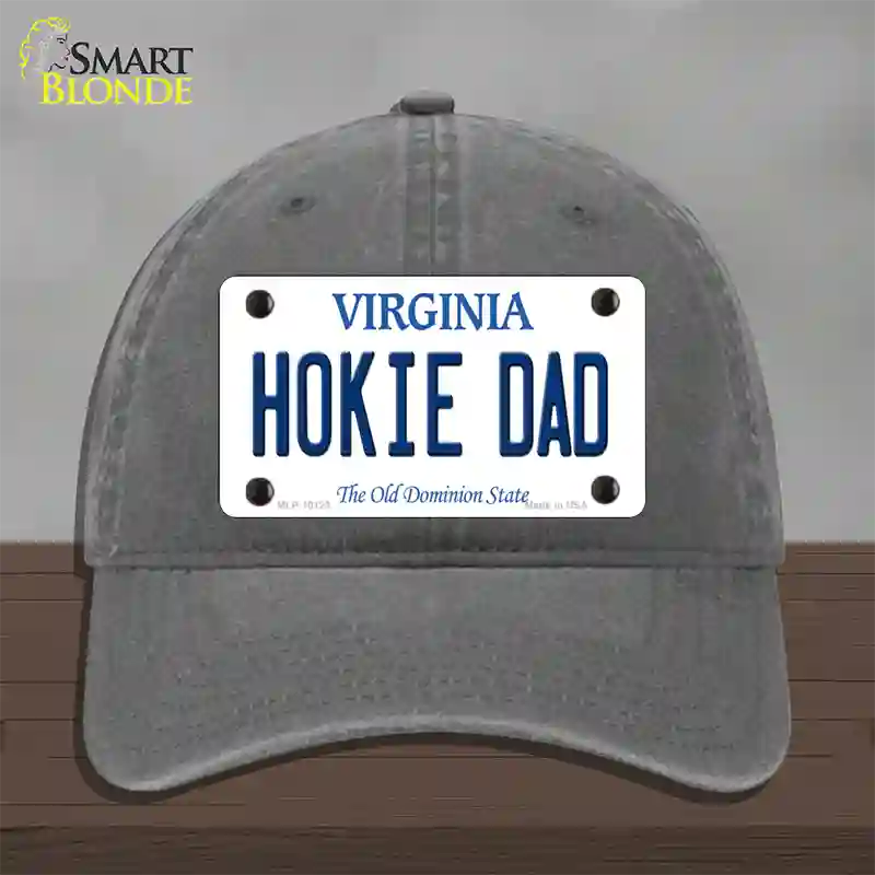 Hokie Dad Virginia Novelty License Plate Hat Unconstructed Cotton / Charcoal