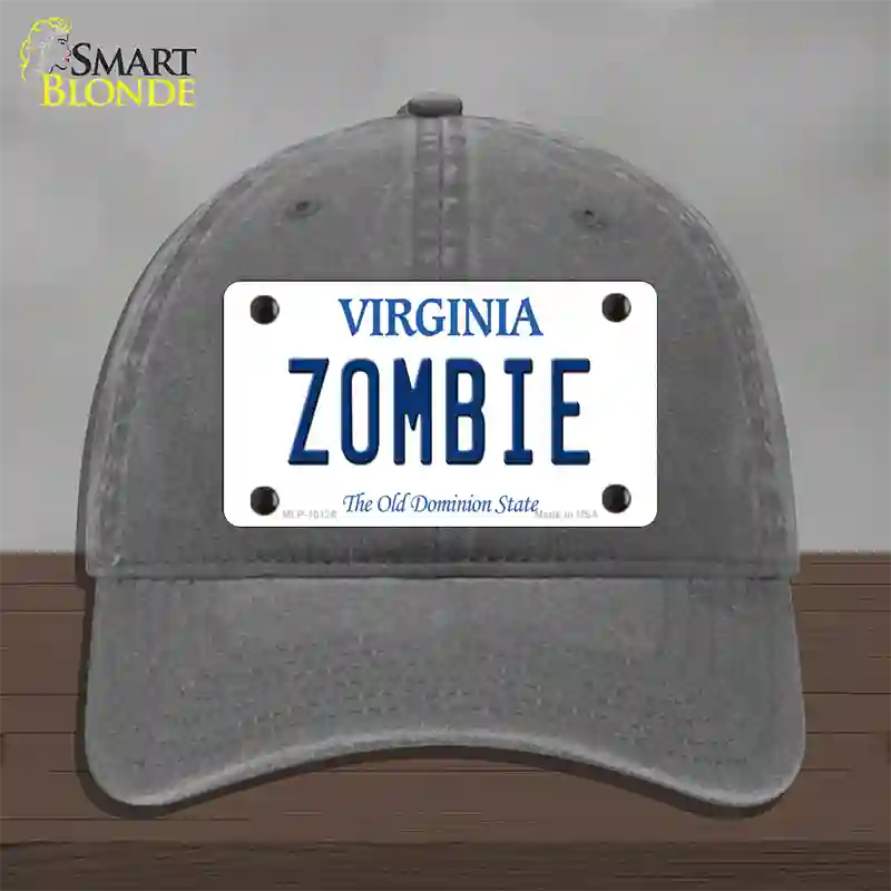 Zombie Virginia Novelty License Plate Hat Unconstructed Cotton / Charcoal