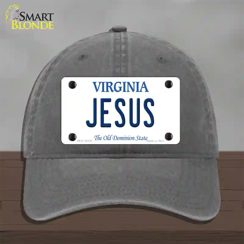 Jesus Virginia Novelty License Plate Hat Unconstructed Cotton / Charcoal