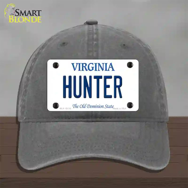 Hunter Virginia Novelty License Plate Hat Unconstructed Cotton / Charcoal