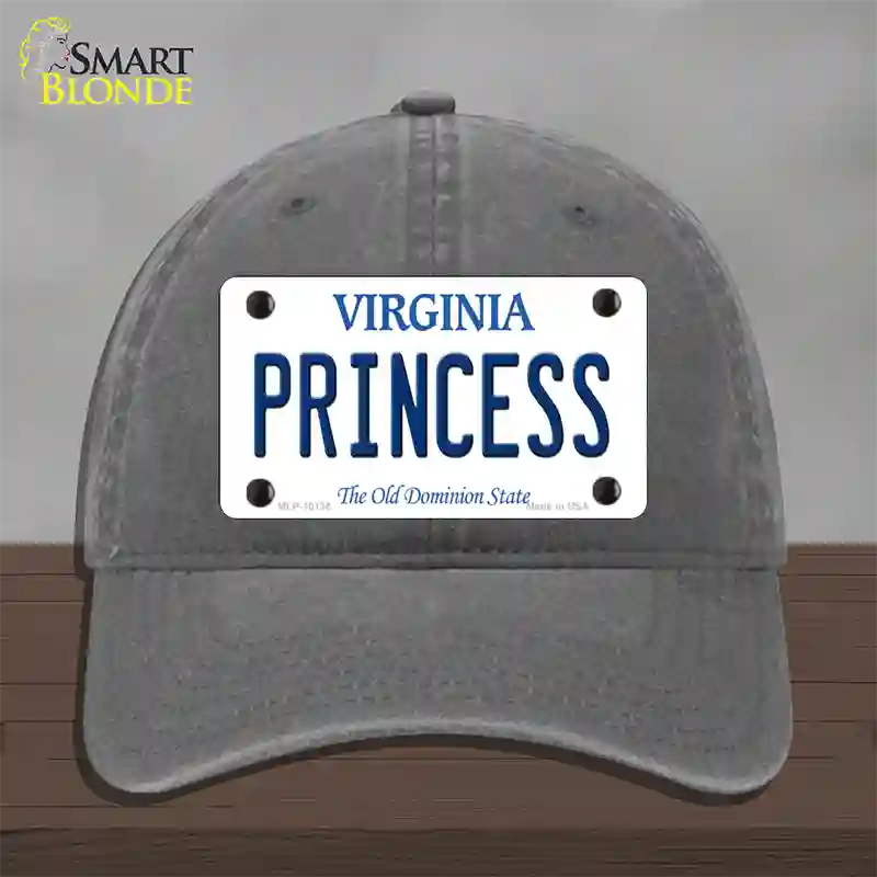 Princess Virginia Novelty License Plate Hat Unconstructed Cotton / Charcoal