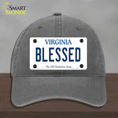 Blessed Virginia Novelty License Plate Hat Unconstructed Cotton / Charcoal