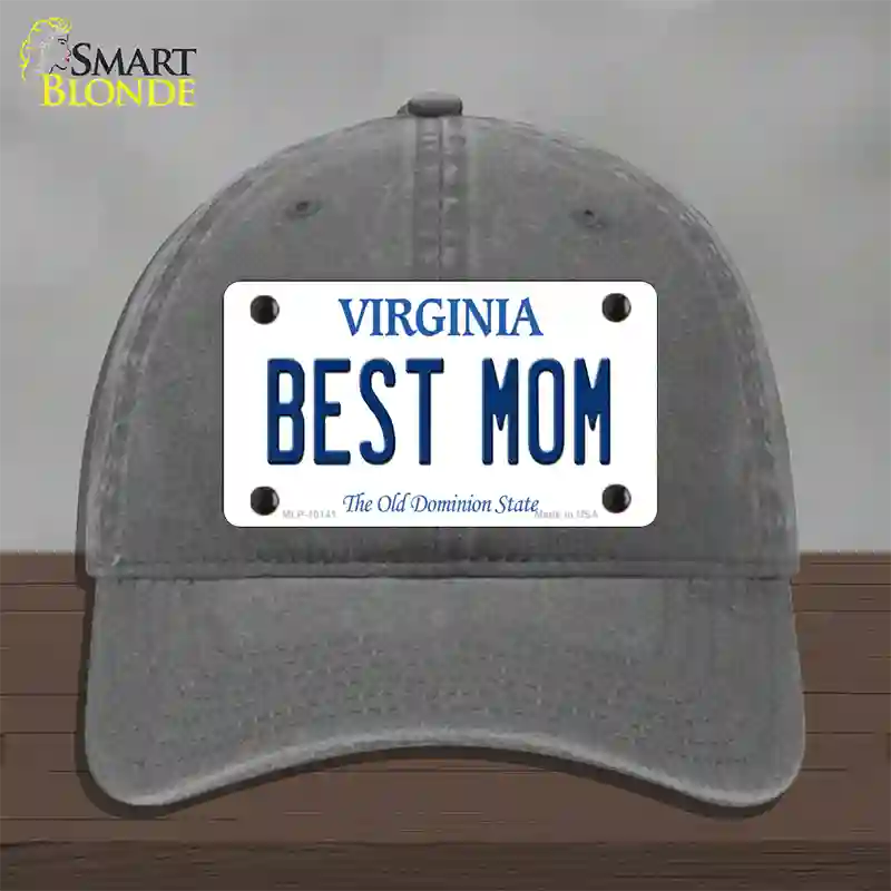 Best Mom Virginia Novelty License Plate Hat Unconstructed Cotton / Charcoal