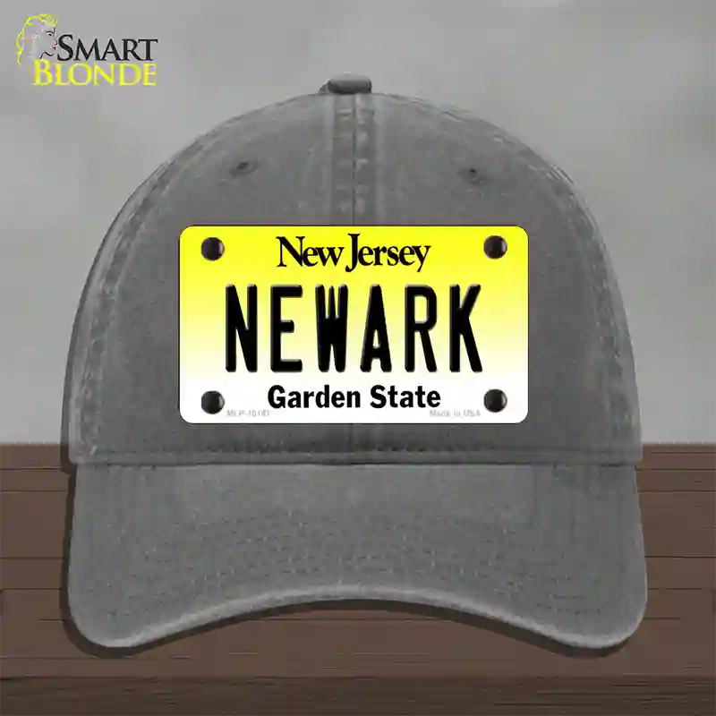 Newark New Jersey Novelty License Plate Hat Unconstructed Cotton / Charcoal