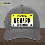 Newark New Jersey Novelty License Plate Hat Unconstructed Cotton / Charcoal