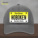 Hoboken New Jersey Novelty License Plate Hat Unconstructed Cotton / Charcoal