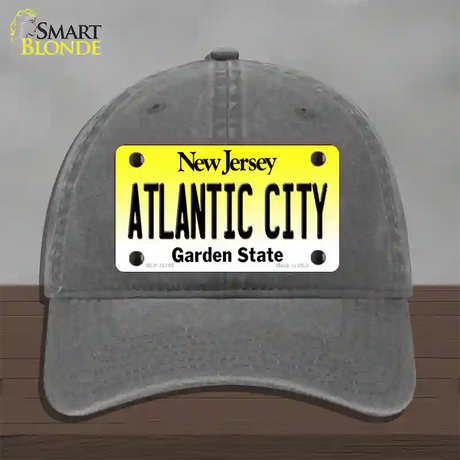 Atlantic City New Jersey Novelty License Plate Hat Unconstructed Cotton / Charcoal