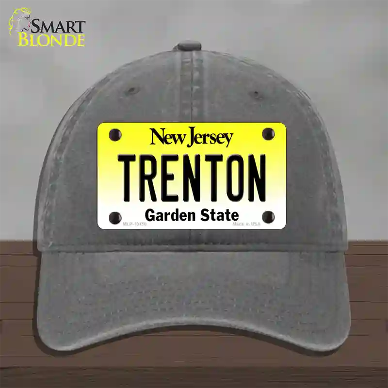 Trenton New Jersey Novelty License Plate Hat Unconstructed Cotton / Charcoal