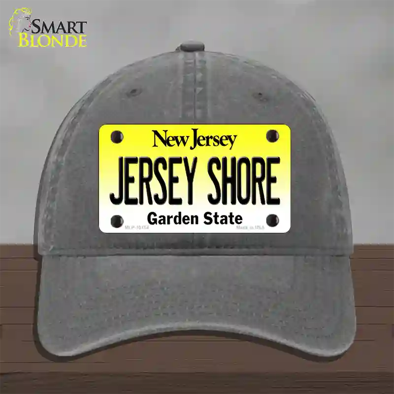 Jersey Shore New Jersey Novelty License Plate Hat Unconstructed Cotton / Charcoal