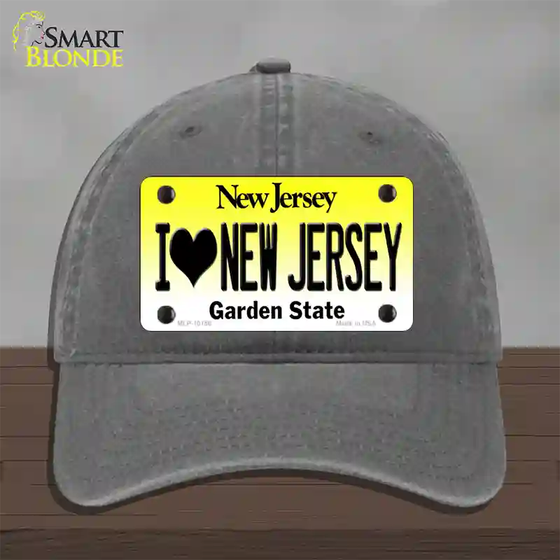 I Love New Jersey Novelty License Plate Hat Unconstructed Cotton / Charcoal