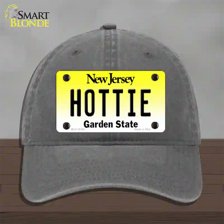 Hottie New Jersey Novelty License Plate Hat Unconstructed Cotton / Charcoal