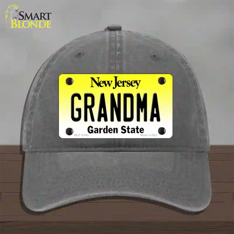 Grandma New Jersey Novelty License Plate Hat Unconstructed Cotton / Charcoal