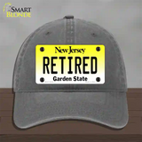 Retired New Jersey Novelty License Plate Hat Unconstructed Cotton / Charcoal