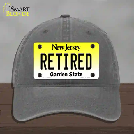 Retired New Jersey Novelty License Plate Hat Unconstructed Cotton / Charcoal