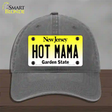 Hot Mama New Jersey Novelty License Plate Hat Unconstructed Cotton / Charcoal