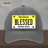 Blessed New Jersey Novelty License Plate Hat Unconstructed Cotton / Charcoal