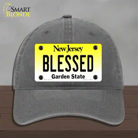 Blessed New Jersey Novelty License Plate Hat Unconstructed Cotton / Charcoal