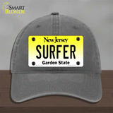 Surfer New Jersey Novelty License Plate Hat Unconstructed Cotton / Charcoal