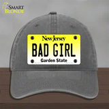 Bad Girl New Jersey Novelty License Plate Hat Unconstructed Cotton / Charcoal