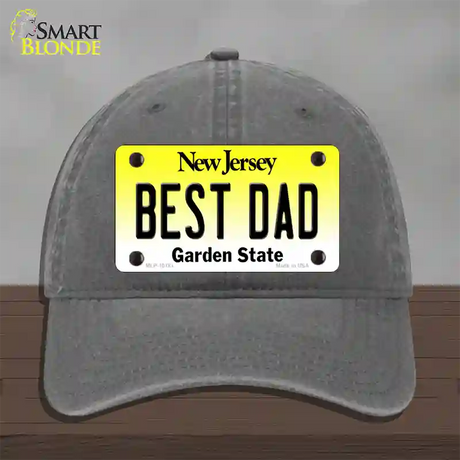 Best Dad New Jersey Novelty License Plate Hat Unconstructed Cotton / Charcoal