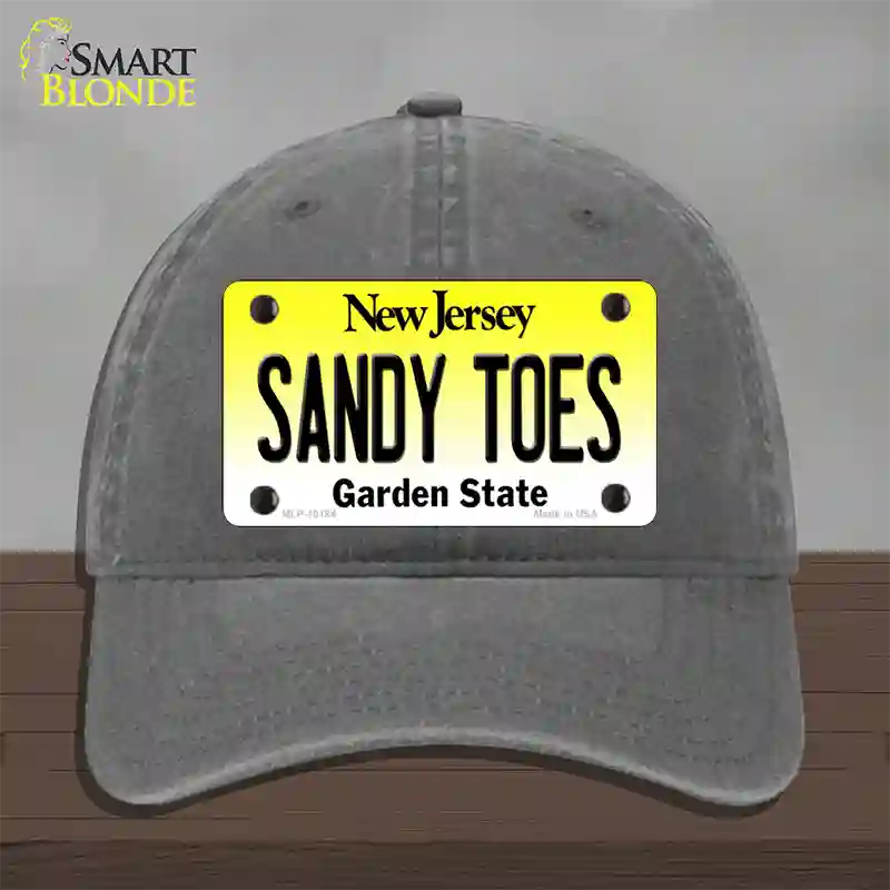 Sandy Toes New Jersey Novelty License Plate Hat Unconstructed Cotton / Charcoal