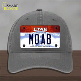 Moab Utah Novelty License Plate Hat Unconstructed Cotton / Charcoal