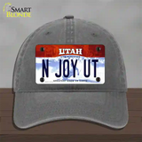 N Joy UT Utah Novelty License Plate Hat Unconstructed Cotton / Charcoal