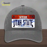 Utah State Utah Novelty License Plate Hat Unconstructed Cotton / Charcoal