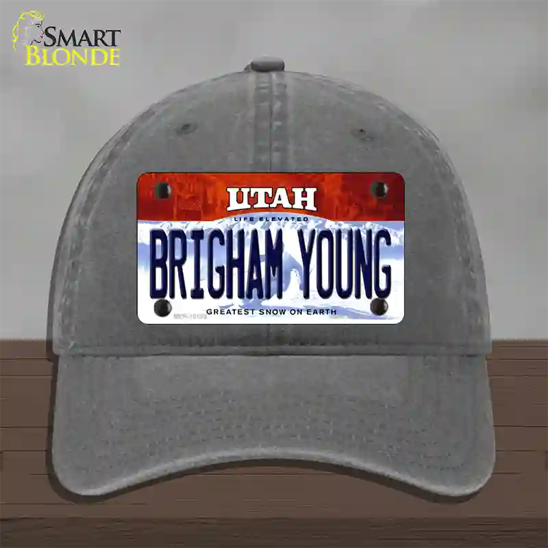 Brigham Young Utah Novelty License Plate Hat Unconstructed Cotton / Charcoal