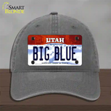 Big Blue Utah Novelty License Plate Hat Unconstructed Cotton / Charcoal