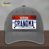 Grandma Utah Novelty License Plate Hat Unconstructed Cotton / Charcoal