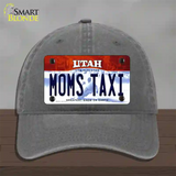 Moms Taxi Utah Novelty License Plate Hat Unconstructed Cotton / Charcoal