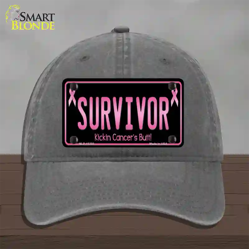 Survivor Novelty License Plate Hat Unconstructed Cotton / Charcoal