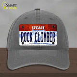 Rock Climber Utah Novelty License Plate Hat Unconstructed Cotton / Charcoal