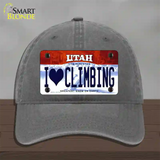 I Love Climbing Utah Novelty License Plate Hat Unconstructed Cotton / Charcoal