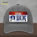 Mtn Biking Utah Novelty License Plate Hat Unconstructed Cotton / Charcoal