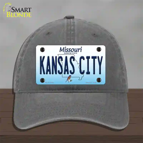 Kansas City Missouri Novelty License Plate Hat Unconstructed Cotton / Charcoal