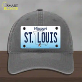 St Louis Missouri Novelty License Plate Hat Unconstructed Cotton / Charcoal