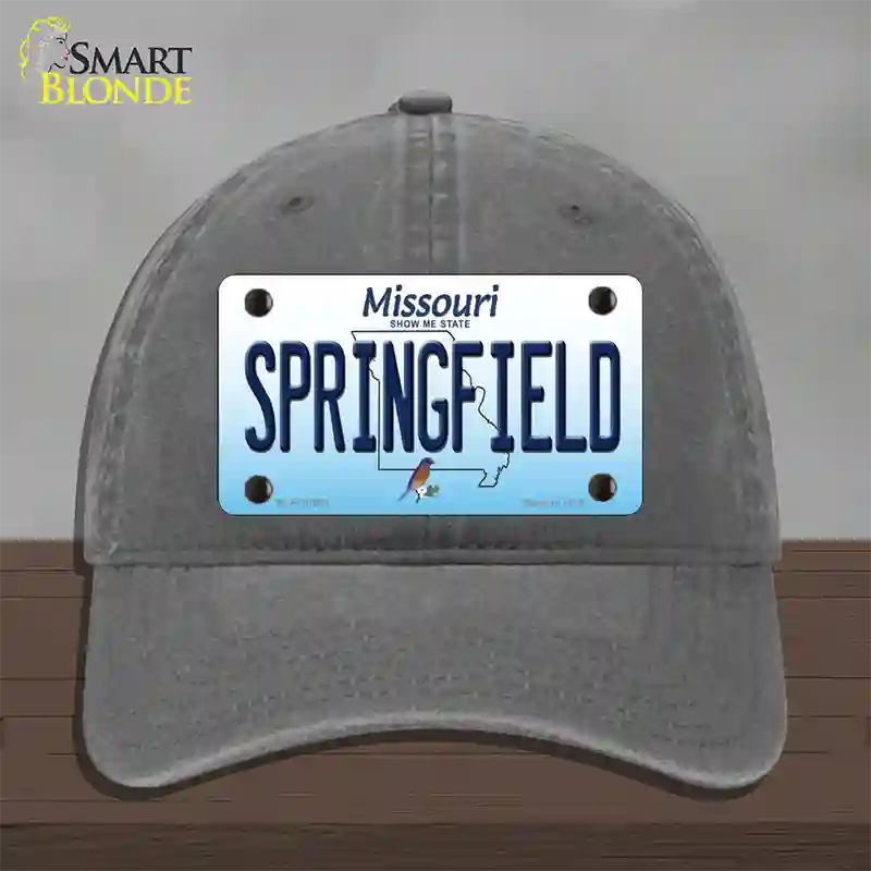 Springfield Missouri Novelty License Plate Hat Unconstructed Cotton / Charcoal