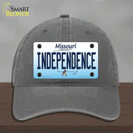 Independence Missouri Novelty License Plate Hat Unconstructed Cotton / Charcoal