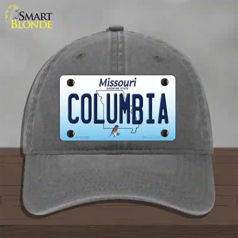 Columbia Missouri Novelty License Plate Hat Unconstructed Cotton / Charcoal