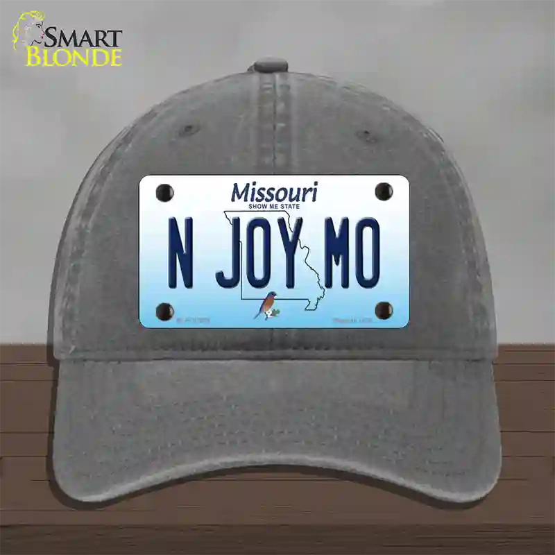 N Joy MO Missouri Novelty License Plate Hat Unconstructed Cotton / Charcoal